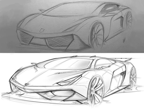Ламборджини автомобилей скетч