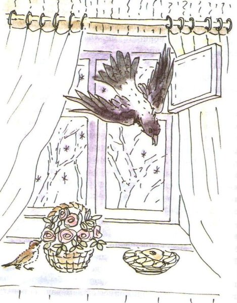 Иллюстрация к растрепанному воробью