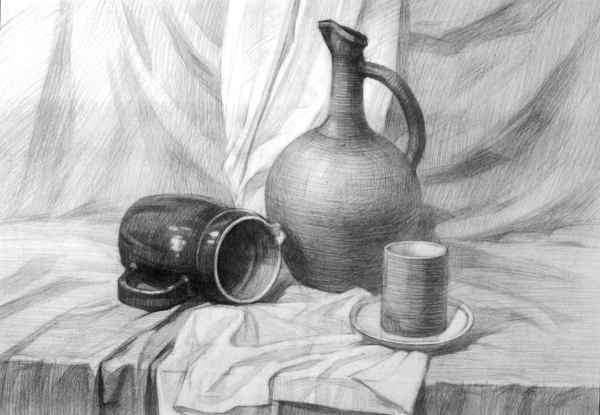 Натюрморт рисунок карандашом