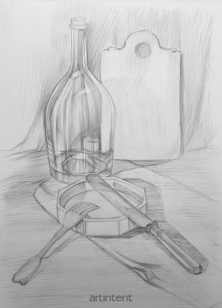 Натюрморт карандашом легкий