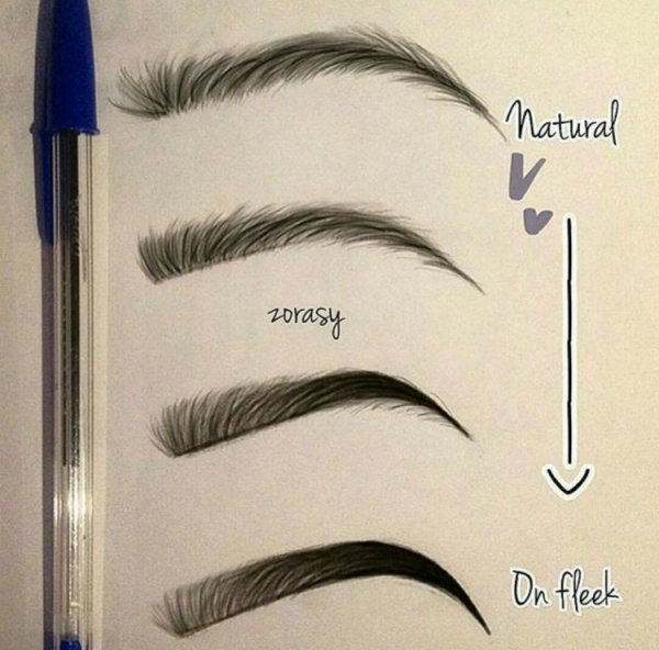 Женские брови карандашом