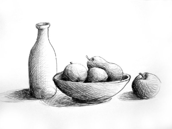 Натюрморт рисунок карандашом
