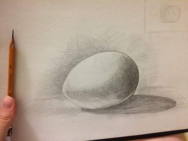 Яйцо карандашом