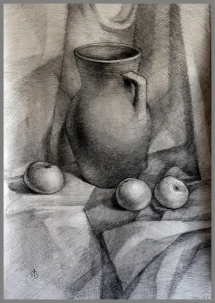 Натюрморт рисунок карандашом
