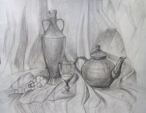 Академическая штриховка натюрморты