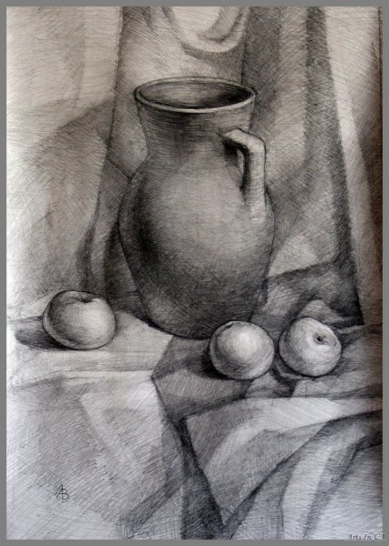 Натюрморт рисунок карандашом