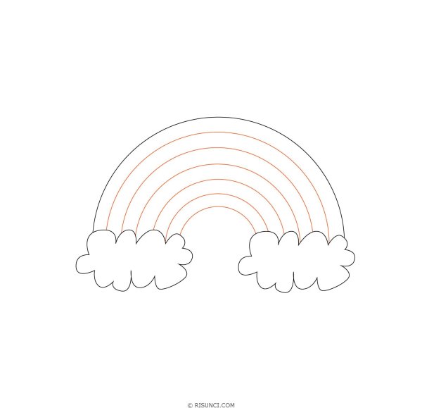 Радуга рисунок карандашом