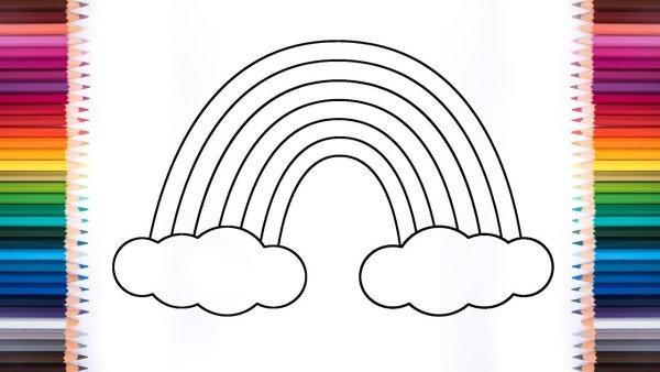 Поэтапное рисование радуги