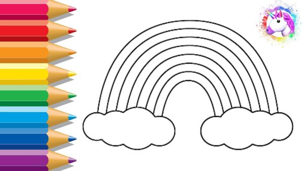 Радуга картинка раскраска