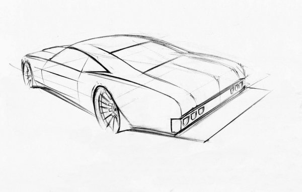 Рисунок автомобиля карандашом