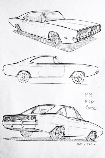 Dodge Charger 1969 чертежи