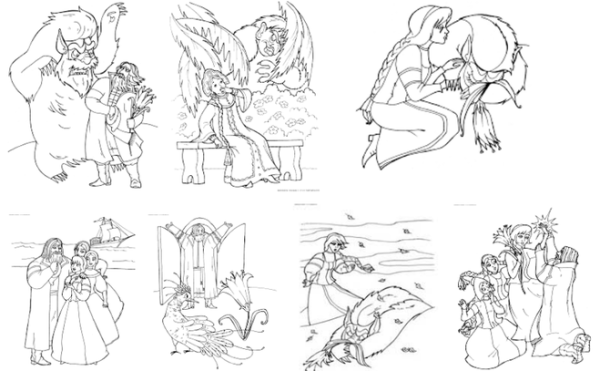 Раскраска чудовище из сказки красавица и чудовище