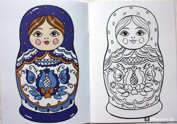 Раскраска Матрешка