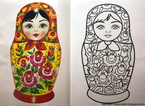 Раскраска Матрешка