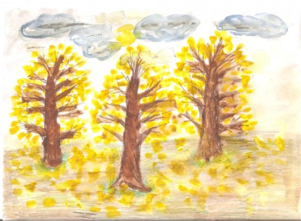 Иллюстрация к стихотворению Бунина листопад