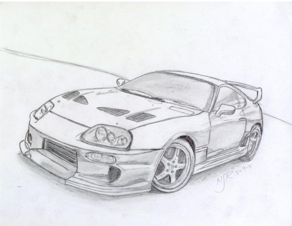 Toyota Supra a80 карандашом