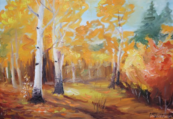 Осеннее дерево карандашом