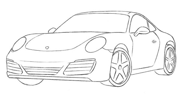 Порше 911 рисунок