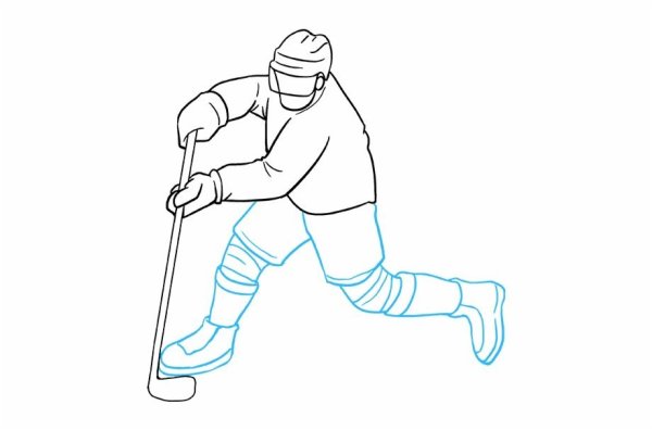 Хоккеист простым карандашом