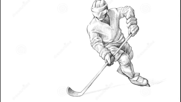 Хоккеист рисунок для срисовки