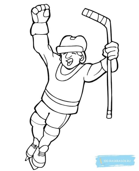 Раскраска игра в хоккей