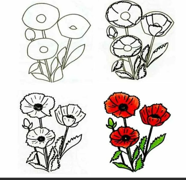 Рисование цветов для детей