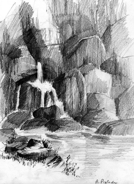 Зарисовка водопада