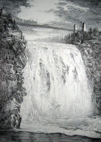 Водопад карандашом