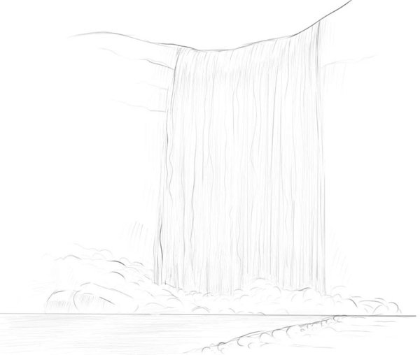 Лёгкие рисунки водопада