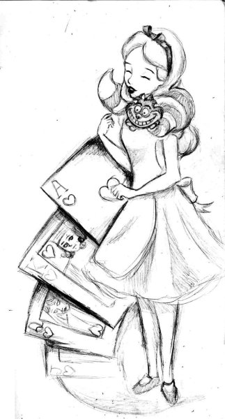 Алиса в стране чудес зарисовки