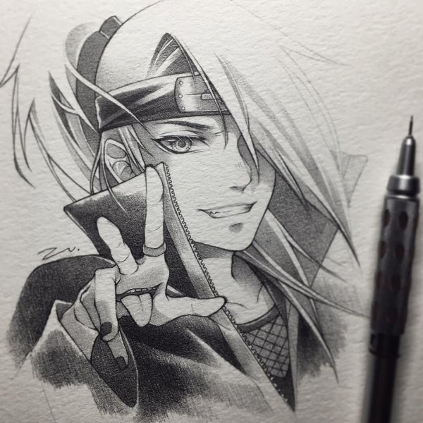 Скетч Наруто Дейдара