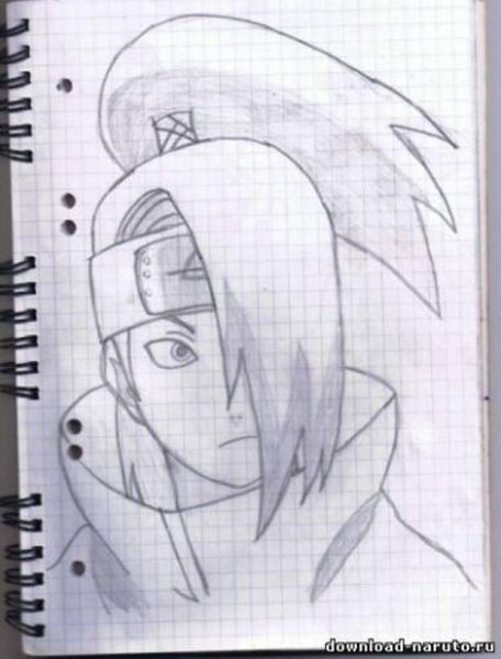 Дейдара рисунок карандашом