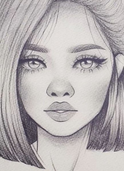 Рисунок девушки карандашом