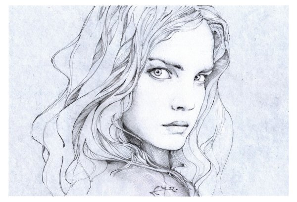 Портрет девушки карандашом