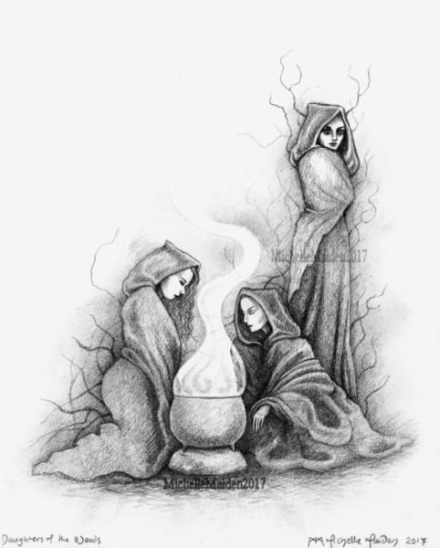 Ведьма рисунок карандашом