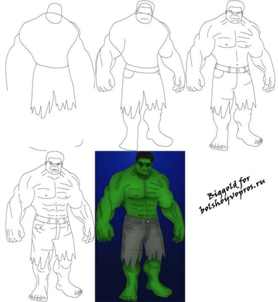Как нарисовать Халка