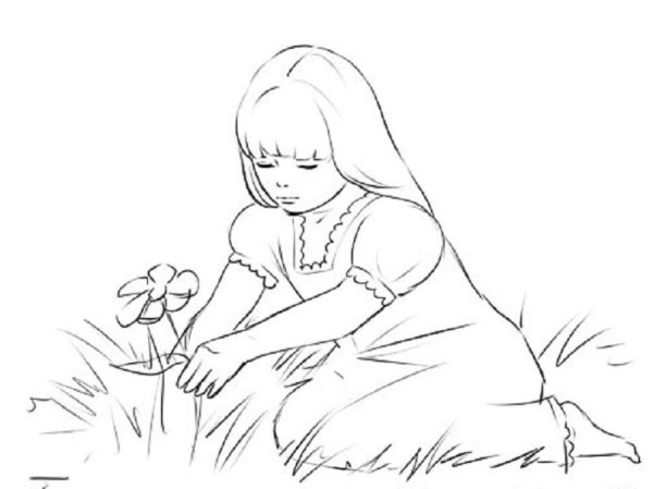 Рисунок девочки карандашом