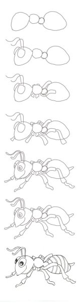 Рисунок муравья карандашом для срисовки