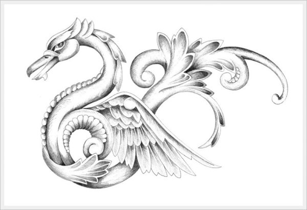 Дракон орнамент для резьбы по дереву