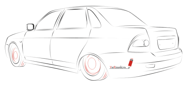 Как нарисовать приору сбоку