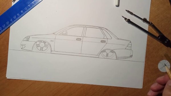 Как нарисовать приору сбоку