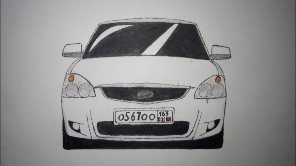 Приора спереди рисунок