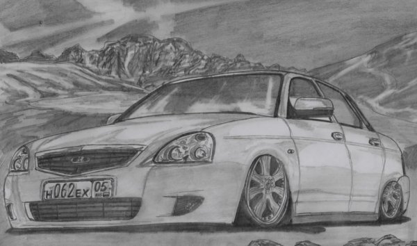 Лада Приора седан рисунок