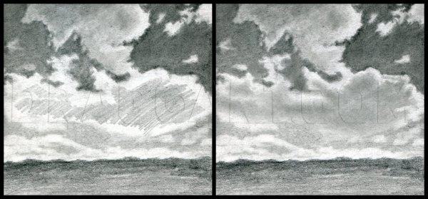 Облака рисунок карандашом