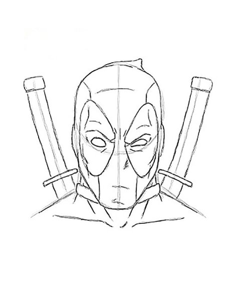 Дэдпул рисунок карандашом для срисовки