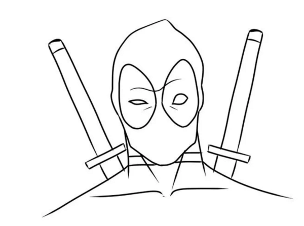 Дэдпул рисунок для срисовки