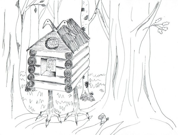 Рисование избушка для бабы яги