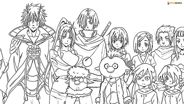 Моё Перерождение в слизь раскраска