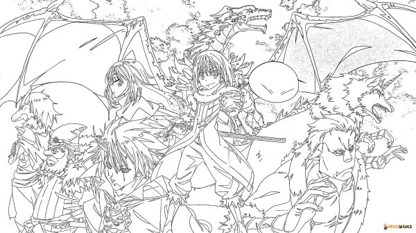 О моём перерождении в слизь раскраска