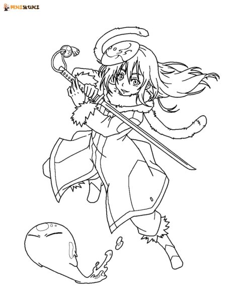 Моё Перерождение в слизь раскраска